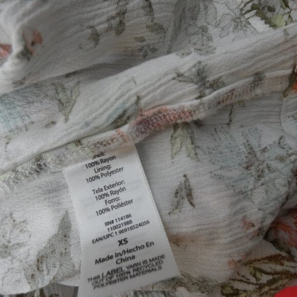 Frye Women's XS White Floral Midi Dress Sleeveless Button Up Pockets Rayon - Picture 11 of 11